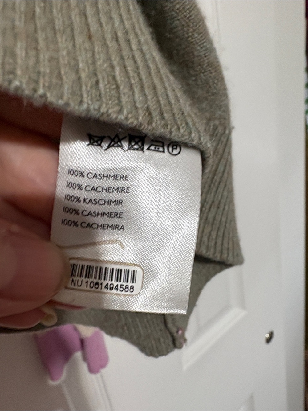 Pilcro Two-Tone Crewneck Sweater in Yellow and Gray with Pink Accents - Picture 6 of 10